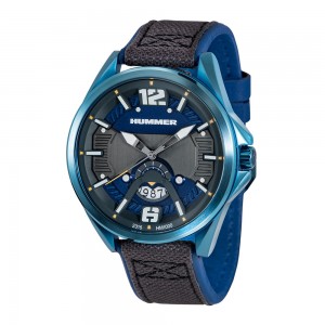 Hummer HM1000-1885 Blue Steel Grey Canvas Strap