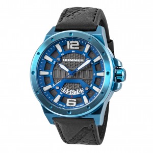 Hummer HM1007-1845 Blue Steel Black Leather