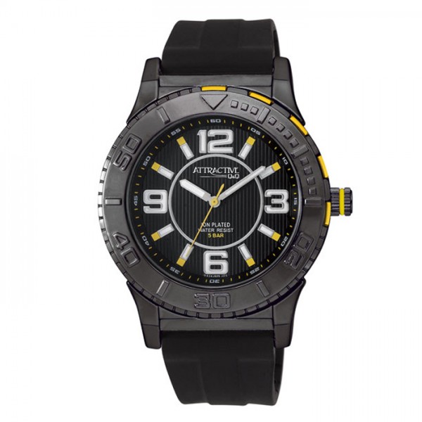 Q&Q DA34J525 Black Yellow